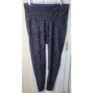 Old Navy Powersoft Womens Leggings XXL Tall Black Gray Animal Print High Waist